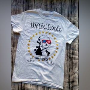 Adult Small We the People Like to Party shirt, patriotic American 4th of July